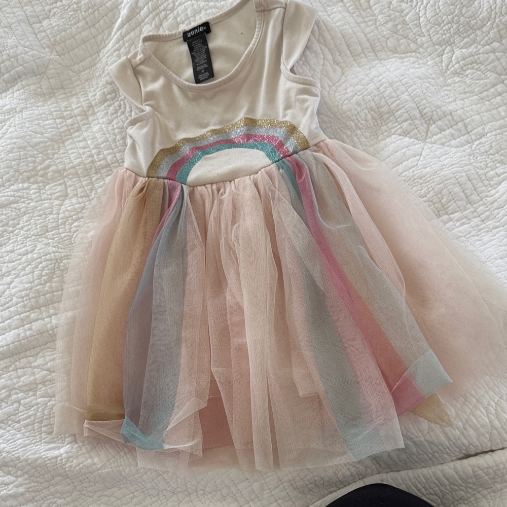 Gymboree Pink Cream Tulle Rainbow Party Dress